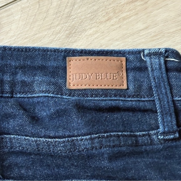 Judy Blue Dark Wash Jeans Size 11/30 Skinny Fit Stretch Raw Hem #JB88703 - Picture 7 of 8